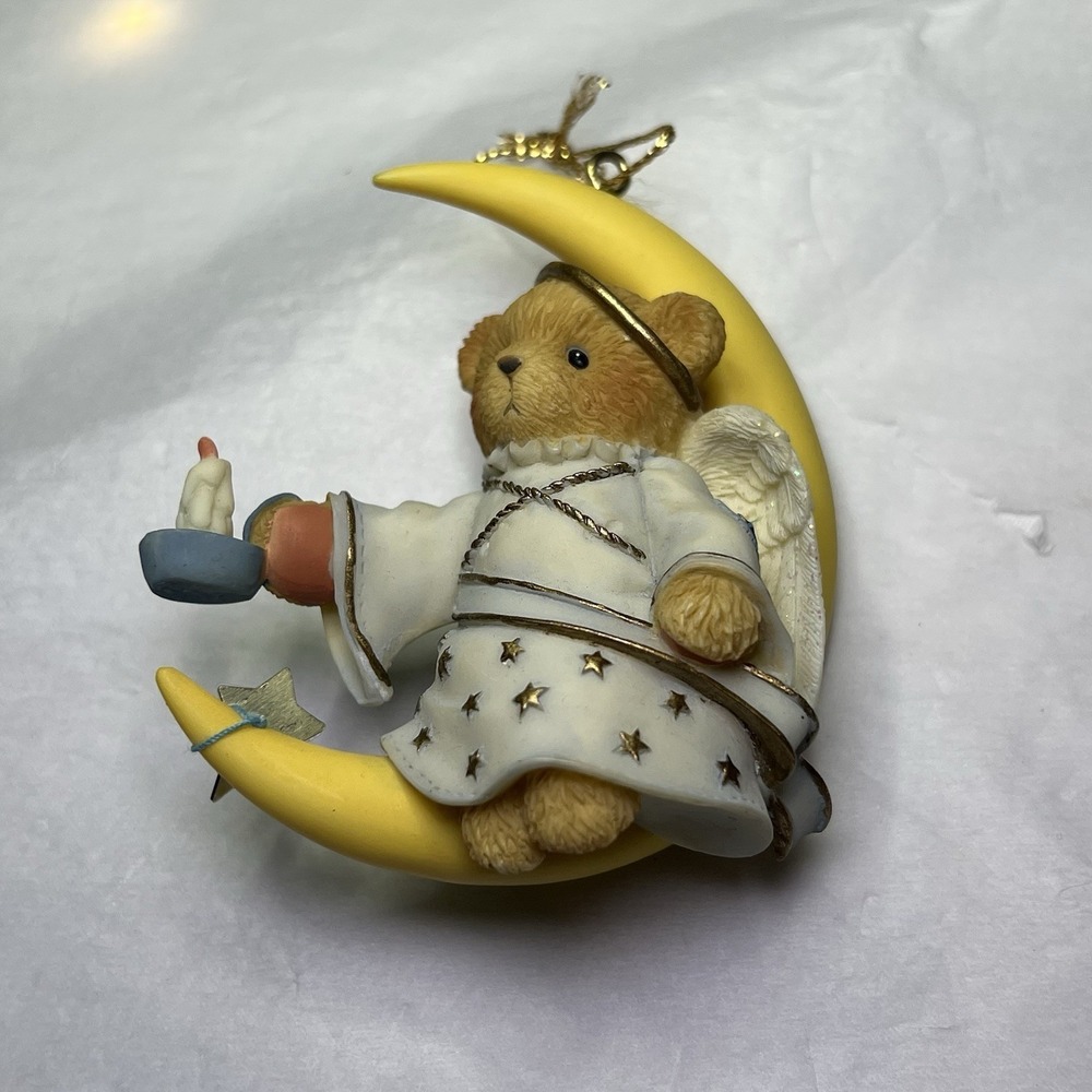 Enseco Cherished Teddies‎ 2000 Angel Bear On Moon Hanging Ornament #706663